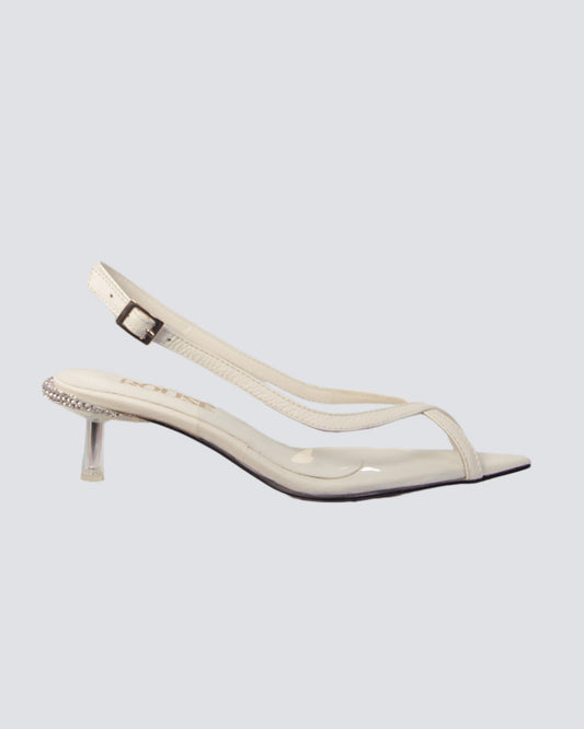 TACON STILETO TACON PIEDRAS BEIGE