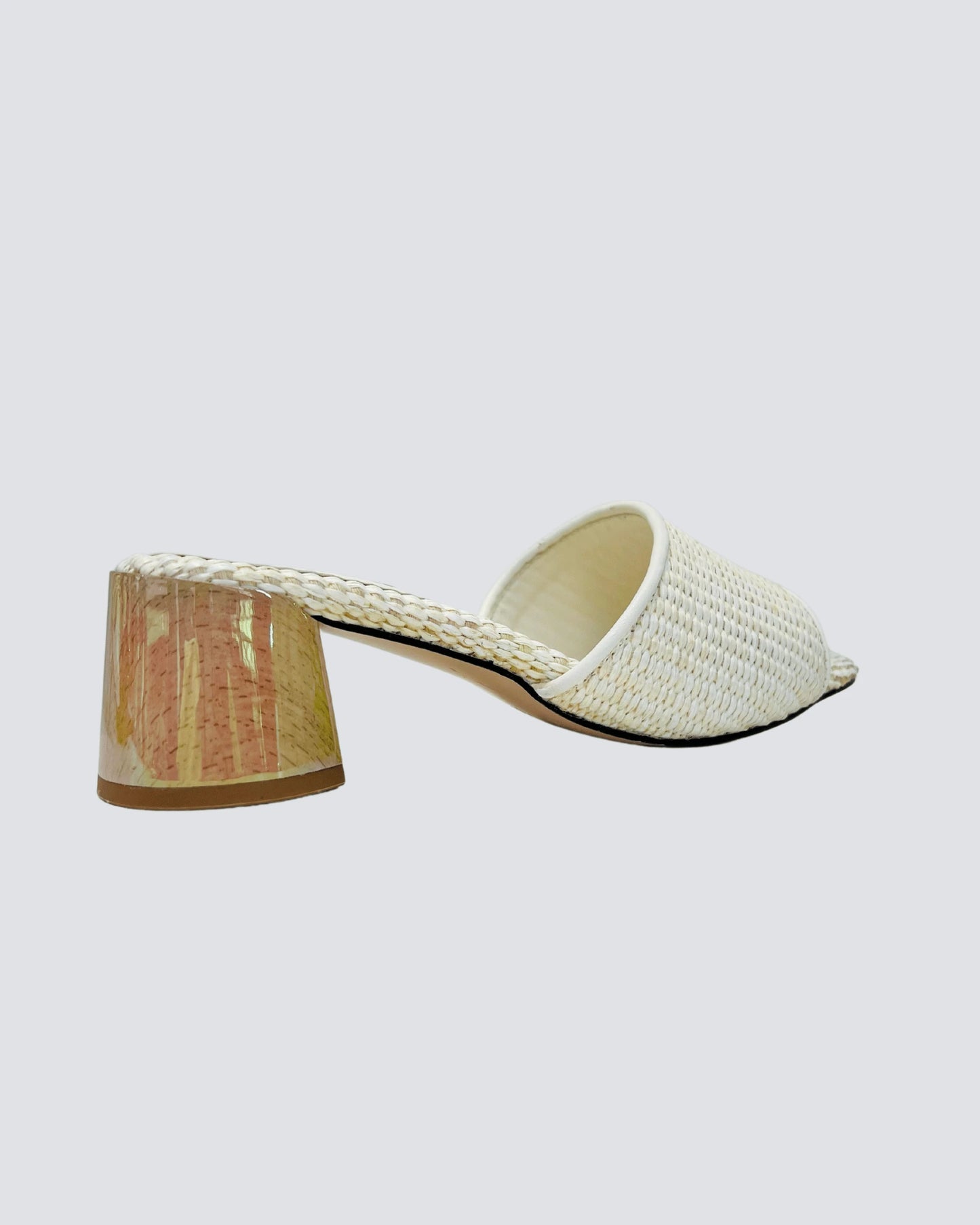 SANDALIA TACON TALCO TEJIDO ESTILO CHIC