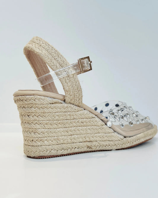 PLATAFORMA EN YUTE TRENZADO TAUPE