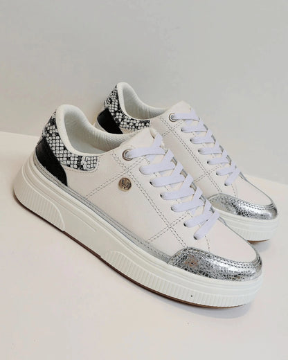 TENIS BLANCO GLAM CON DETALLE PLATEADO