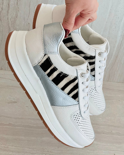 TENIS URBAN CHIC ANIMAL PRINT PLATA