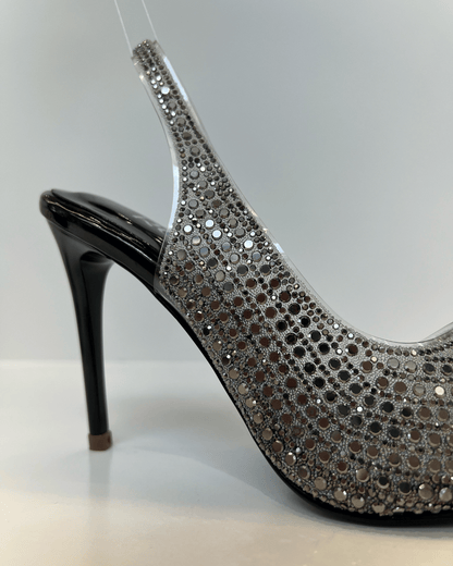 TACON ELEGANTE BRILLANTE CHAROL NEGRO