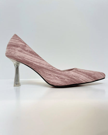 TACON ROSA MARMOL CON TACON TRANSPARENTE
