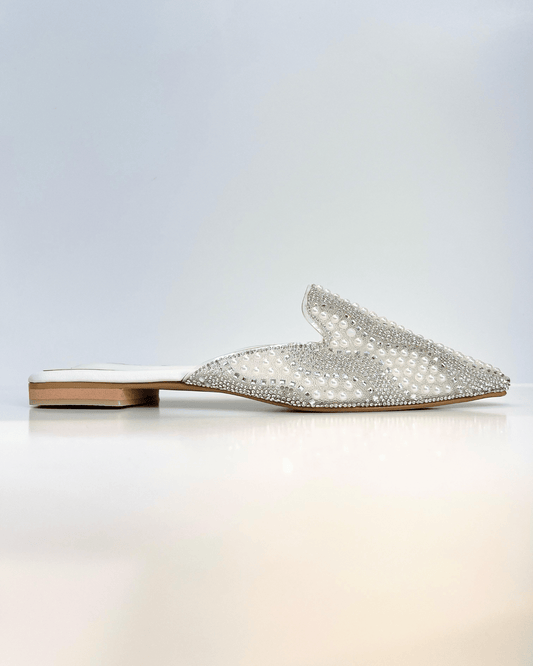 MULE TALCO BRILLANTE CON PERLAS