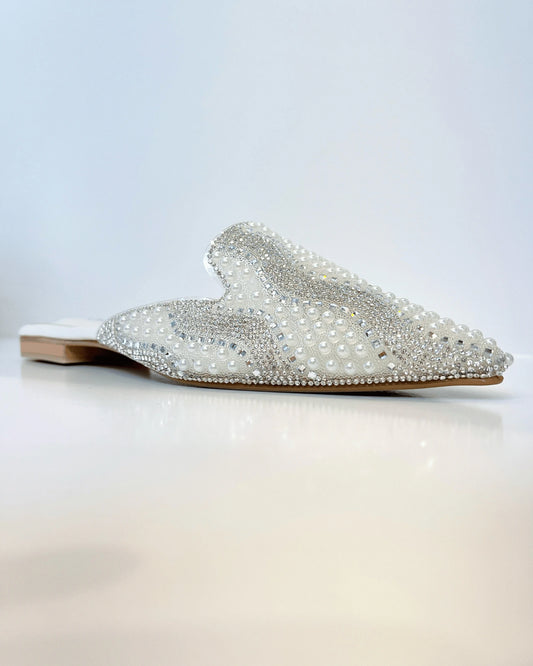 MULE TALCO BRILLANTE CON PERLAS