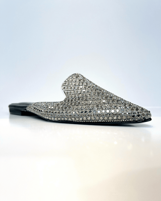 MULE NEGRO BRILLANTE GLAM