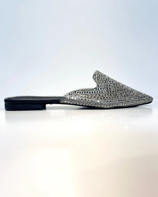 MULE NEGRO BRILLANTE GLAM