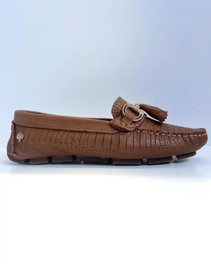 MOCASIN  MIEL HERRAJE METALICO